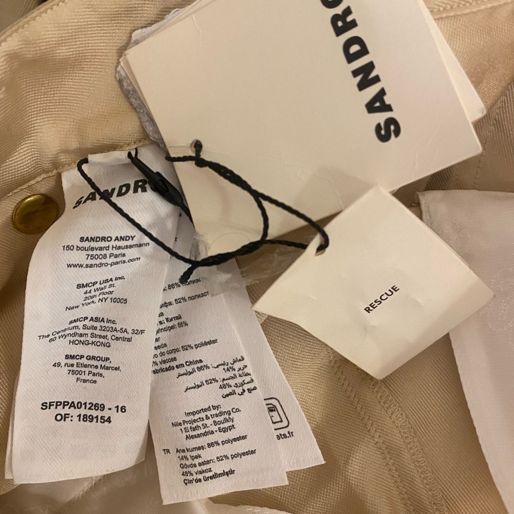 Sandro Gold High-Waisted Pants - Picture 10 of 11